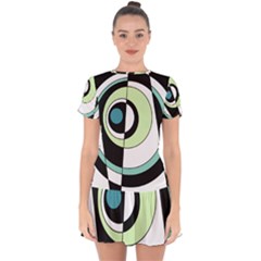 Abstraction 73 Drop Hem Mini Chiffon Dress by Mazipoodles