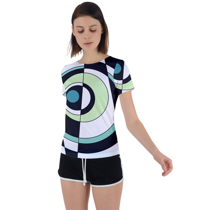 Abstraction 73 Back Circle Cutout Sports Tee