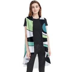 Abstraction 73 Sleeveless Chiffon Waistcoat Shirt