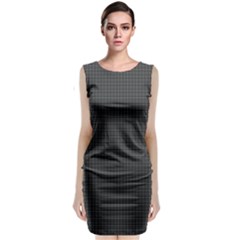 Small Grey Black Plaid Classic Sleeveless Midi Dress by violetheavensky