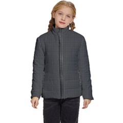 Small Grey Black Plaid Kids  Puffer Bubble Jacket Coat by violetheavensky