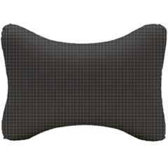 Small Grey Black Plaid Seat Head Rest Cushion by violetheavensky