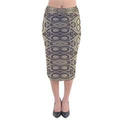 Vintage Ornament Pattern Velvet Midi Pencil Skirt by dflcprintsclothing