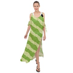 Textured Green Circles Pattern Maxi Chiffon Cover Up Dress by FunDressesShop