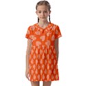 Textured Hearts Orange Kids  Asymmetric Collar Dress View1