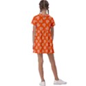 Textured Hearts Orange Kids  Asymmetric Collar Dress View2