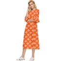 Textured Hearts Orange Double Cuff Midi Dress View2