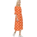 Textured Hearts Orange Double Cuff Midi Dress View3