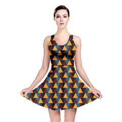 Colorful Triangles On Black Reversible Skater Dress by FunDressesShop