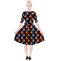 Colorful Triangles on black Quarter Sleeve A-Line Dress View2