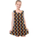 Colorful Triangles on black Kids  Cross Back Dress View1