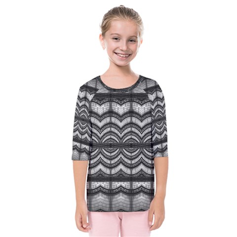 Abstract Geometric Collage Pattern Kids  Quarter Sleeve Raglan Tee by dflcprintsclothing