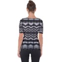 Abstract Geometric Collage Pattern Shoulder Cut Out Short Sleeve Top View2