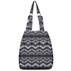 Abstract Geometric Collage Pattern Center Zip Backpack