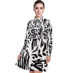 Abstract Painting Long Sleeve Chiffon Shirt Dress by Sobalvarro