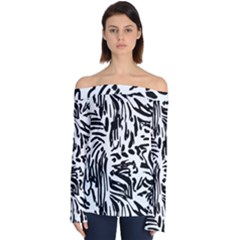 Abstract Painting Off Shoulder Long Sleeve Top by Sobalvarro