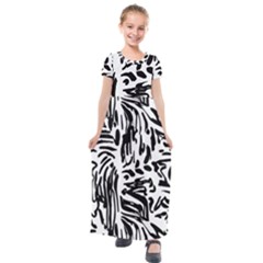 Abstract Painting Kids  Short Sleeve Maxi Dress by Sobalvarro