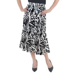 Abstract Painting Midi Mermaid Skirt