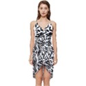 Abstract Painting Wrap Frill Dress View1