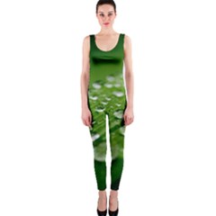 Green Water Leaf One Piece Catsuit by artworkshop