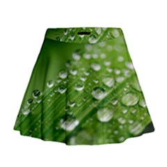 Green Water Leaf Mini Flare Skirt by artworkshop