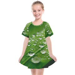 Green Water Leaf Kids  Smock Dress by artworkshop