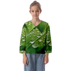 Green Water Leaf Kids  Sailor Shirt by artworkshop