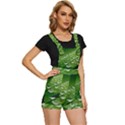 Green Water Leaf Short Overalls View3