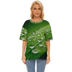 Green Water Leaf Oversized Basic Tee by artworkshop