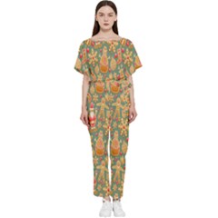 Pattern Seamless Batwing Lightweight Chiffon Jumpsuit by artworkshop