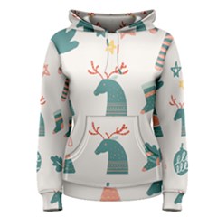 Reindeer Stars Socks Stick Candy Cane Women s Pullover Hoodie by artworkshop