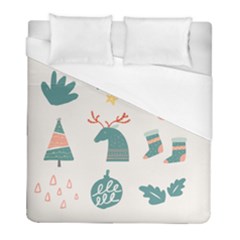 Reindeer Stars Socks Stick Candy Cane Duvet Cover (full/ Double Size) by artworkshop