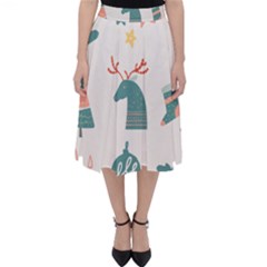 Reindeer Stars Socks Stick Candy Cane Classic Midi Skirt by artworkshop