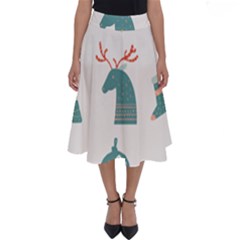 Reindeer Stars Socks Stick Candy Cane Perfect Length Midi Skirt by artworkshop