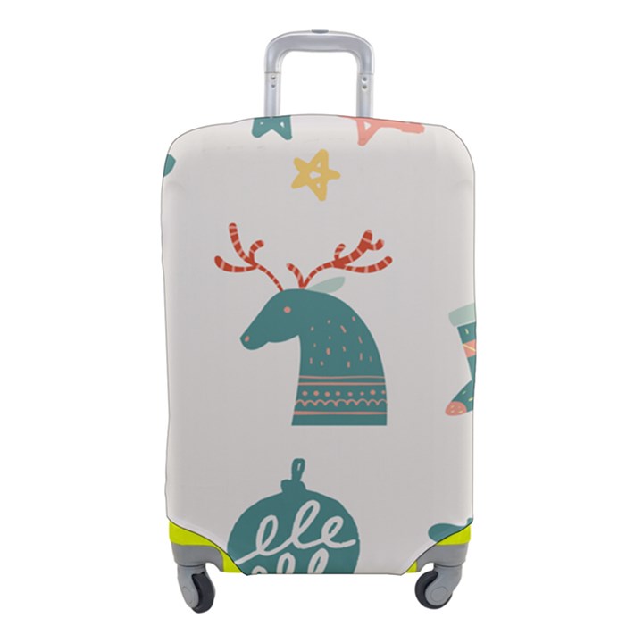 Reindeer Stars Socks Stick Candy Cane Luggage Cover (Small)