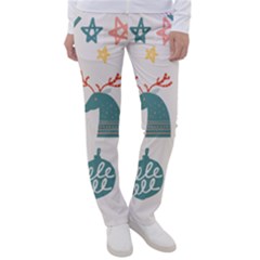 Reindeer Stars Socks Stick Candy Cane Women s Casual Pants