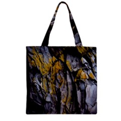 Rock Wall Crevices  Zipper Grocery Tote Bag by artworkshop