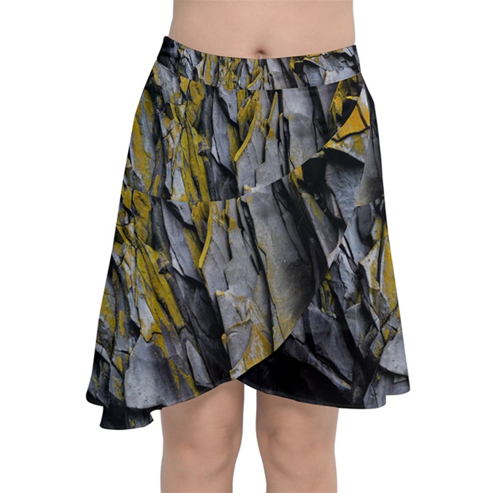 Rock Wall Crevices  Chiffon Wrap Front Skirt