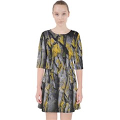 Rock Wall Crevices  Quarter Sleeve Pocket Dress by artworkshop