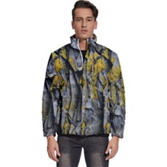 Rock Wall Crevices  Men s Puffer Bubble Jacket Coat by artworkshop