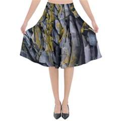 Rock Wall Crevices  Flared Midi Skirt by artworkshop