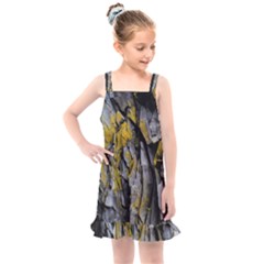 Rock Wall Crevices  Kids  Overall Dress by artworkshop