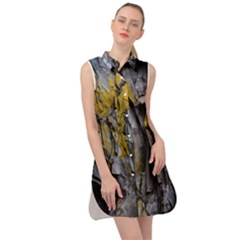 Rock Wall Crevices  Sleeveless Shirt Dress by artworkshop