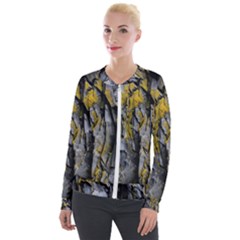 Rock Wall Crevices  Velvet Zip Up Jacket by artworkshop