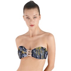 Rock Wall Crevices  Twist Bandeau Bikini Top by artworkshop