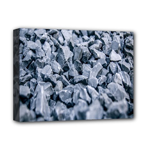 Rocks Stones Gray Gravel Rocky Material  Deluxe Canvas 16  X 12  (stretched)  by artworkshop