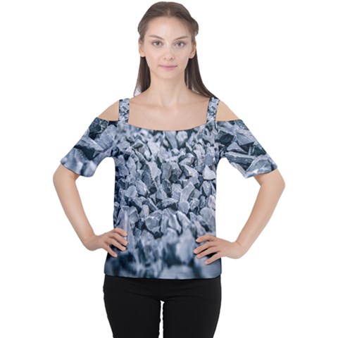 Rocks Stones Gray Gravel Rocky Material  Cutout Shoulder Tee by artworkshop