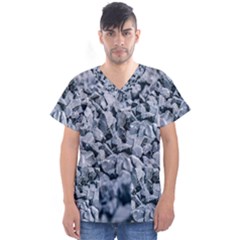 Rocks Stones Gray Gravel Rocky Material  Men s V-neck Scrub Top