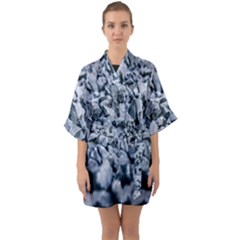 Rocks Stones Gray Gravel Rocky Material  Half Sleeve Satin Kimono  by artworkshop