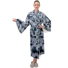 Rocks Stones Gray Gravel Rocky Material  Maxi Velour Kimono by artworkshop